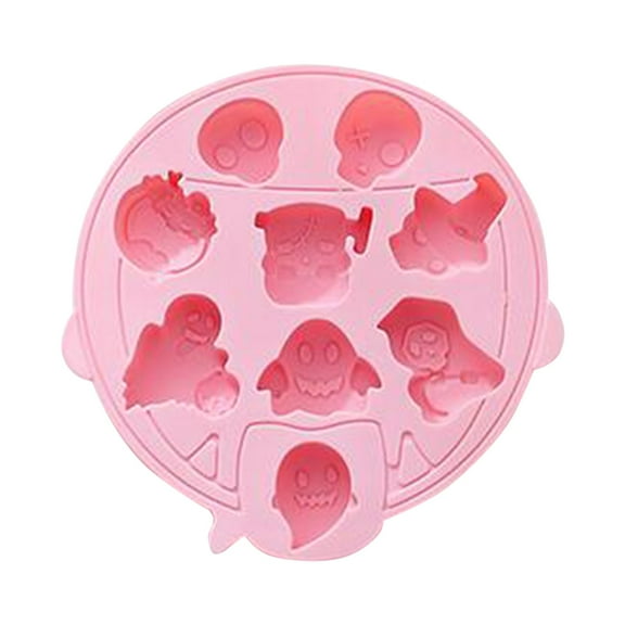 MOQIN Halloween Silicone Cake Mold, Pumpkin Bat Skull Ghost Shape Silicone Candy Chocolate Molds for DIY Cookies Soap Candy Gummy Chocolate Mold,Resin Crafts, Scary Party Favors,9-Cavity