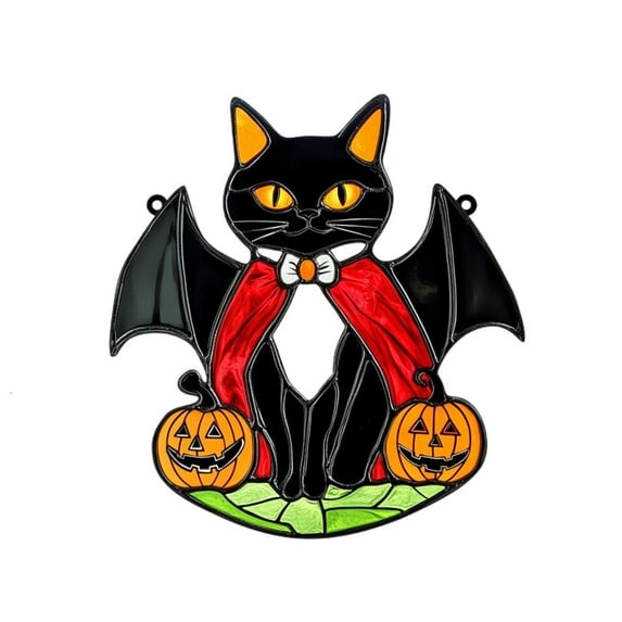 MOQIN Halloween Theme Acrylic Window Hangings Halloween Hanging Ghost Glow in The Dark Lighted Decor Luminous Decorations for Window Wall Door Yard Halloween Themed Party