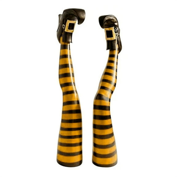 MOQIN Halloween Witch Legs Yard Stake Decoration, 15.7'' Handstand Witch Leg, Sturdy 3D Shape Leg Suitable for Courtyards,Lawns and Halloween Home Decorations