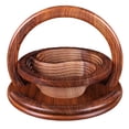thumbnail image 1 of MOQIN Handmade Wood Carving Fruit Plate 12345 Foldable Solid Wood Dried Fruit Folding Basket Nut Box, 1 of 5