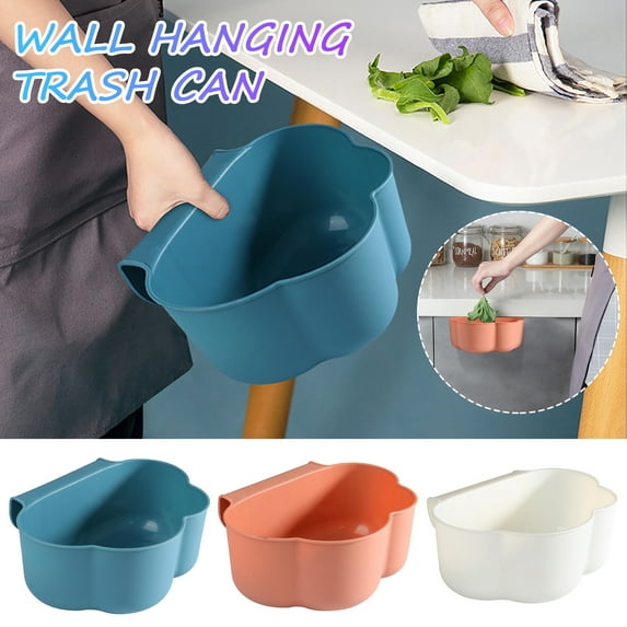 MOQIN Hanging Kitchen Trash Can, Foldable Waste Bin for Kitchen, Collapsible Hang Small Plastic Garbage Can for Cabinet/Car/Bedroom/Bathroom
