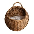 thumbnail image 1 of MOQIN Hanging Planter Basket Handmade Woven Wall Hanging Flower Pot Wicker Weaving Flower Pot Rattan Vase Half Round Rattan Railing Planter for Indoor Outdoor Home Garden Decor -12.6 in, 1 of 4