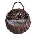 thumbnail image 1 of MOQIN Hanging Planter Basket Handmade Woven Wall Hanging Flower Pot Wicker Weaving Flower Pot Rattan Vase Half Round Rattan Railing Planter for Indoor Outdoor Home Garden Decor -12.6 in, 1 of 4