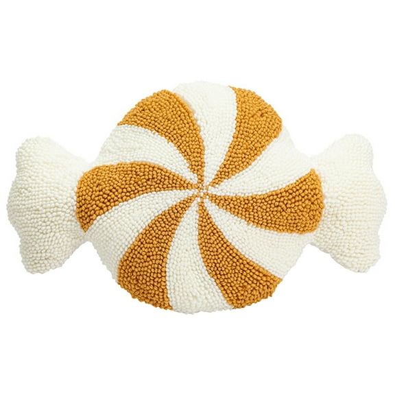 MOQIN Happy Christmas Shaped Throw Pillow, Candy Pillows, Christmas Pillows Decorative, Cute Fluffy Plush Pillow, Winter Home Decor for Couch Sofa Bed Girls Room