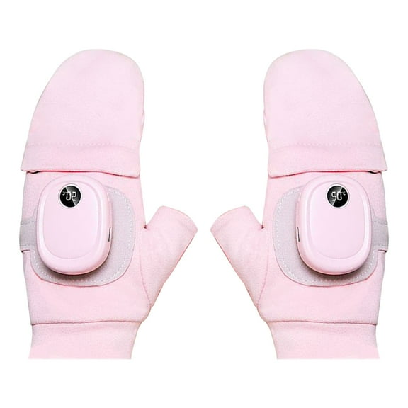 MOQIN Heated Gloves for Men Women, Full & Half Hands Electric Gloves,Rechargeable Electric Heated Fingerless Gloves,Touchscreen Gloves Cold Weather Indoor Working Typing,Cycling Skiing Fishing