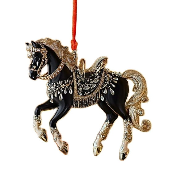MOQIN Horse Christmas Ornament 2026, Horse Ornaments for Christmas Tree, Metal Horse Ornament with Rhinestones, Horse Gifts for Women, Girls Horse Gifts for Horse Lovers