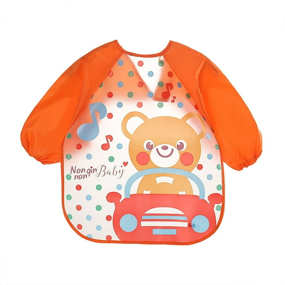 MOQIN Kids Toddlers Art Smock,Waterproof Children's Art Smock Kids Painting Aprons Long Sleeve Smock for Kids 1-4 Years,Waterproof Sleeved Bibs for Eating Feeding,Toddler Baby Girls Boys