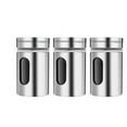 thumbnail image 1 of MOQIN Kitchen Canisters By Home Basics | Food Storage Containers with Lids Airtight | Stainless Steel and Glass | With See-Through Windows (Silver), For Flour, Coffee, Sugar, and Dry Ingredients, 1 of 3