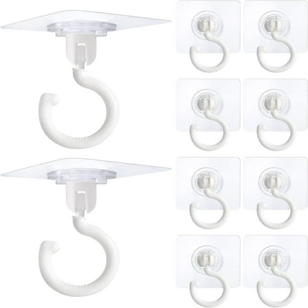 MOQIN Large Adhesive Hooks for Hanging Heavy Duty, Hooks for Walls No Damage, Adhesive Wall Hooks for Robe, Towel, Home, Bathroom, Kitchen, 12 Pack