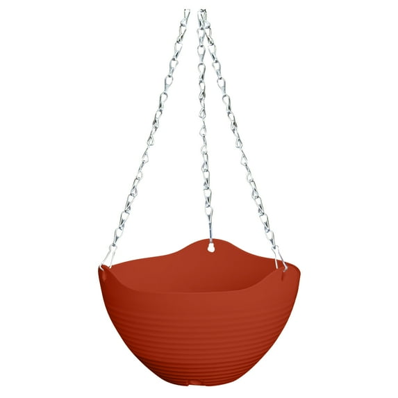 MOQIN Large Hanging Planters for Outdoor Indoor Plants with Drainage Holes and Chain, Round Hanging Flower Plant Pots for Garden Home Porch Decor