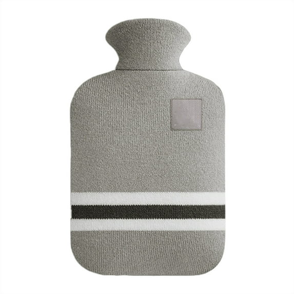 MOQIN Large Hot Water Bottle with Knitted Cover, 2L Large Capacity Hot Water Bag with Removable and Washable Soft Cover for Pain Relief Hot Bag Pack for Menstrual Cramps,Gift for Women, Men, Kids