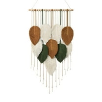 MOQIN Large Macrame Wall Hanging Boho Woven Tapestry, Chic Home Decor Modern Bohemian Handmade Leaf Feather Wall Art Decorations for Apartment Dorm Living Room Bedroom Nursery Backdrop