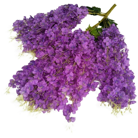 MOQIN Long Flower Branch Flower Wall Hanging Wedding Wisteria Flower Wedding Arch Decoration Rattan 8 Bundles Artificial Flowers