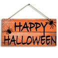 thumbnail image 1 of MOQIN Happy Halloween Door Welcome Sign, Cute Pumpkin Ghost Witch Rustic Wall Hanging Sign, Halloween Themed Wooden Door Hanging Decor for Home Office School Party Haunted House, 1 of 7