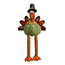 MOQIN Thanksgiving Tabletop Decor - Stuffed Turkey Animal Plush Doll Kit - Pilgrim Turkey Decor for Autumn Harvest Home and Tabletop Centerpieces Ornaments, 17 inch