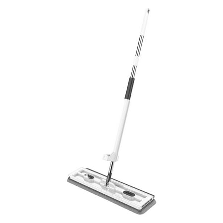 MOQIN Microfiber Mop for Cleaning Floors, Extendable 16-54 Inch Flat Mop with 2 Reusable Washable Pads and Scraper 360 Rotating Wet And Dry Thickened EVA Wiper Strip