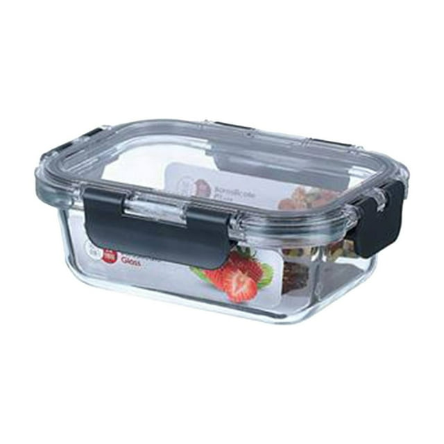 MOQIN Mill Glass Storage Containers with Lids BPAFree Airtight Locking Lids for Lunch, Food