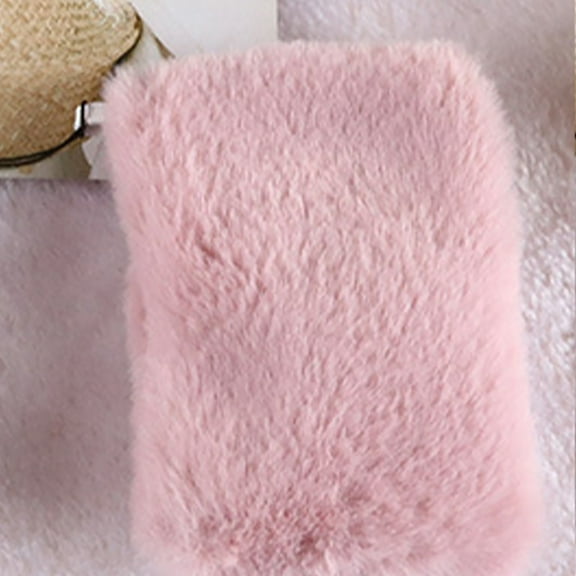 MOQIN Mini Hot Water Bottle with Soft Fleece Cover, Pink Plush Warm Handheld for Periods Hot and Cold Compress -Winter Gift for Women Children Elderly