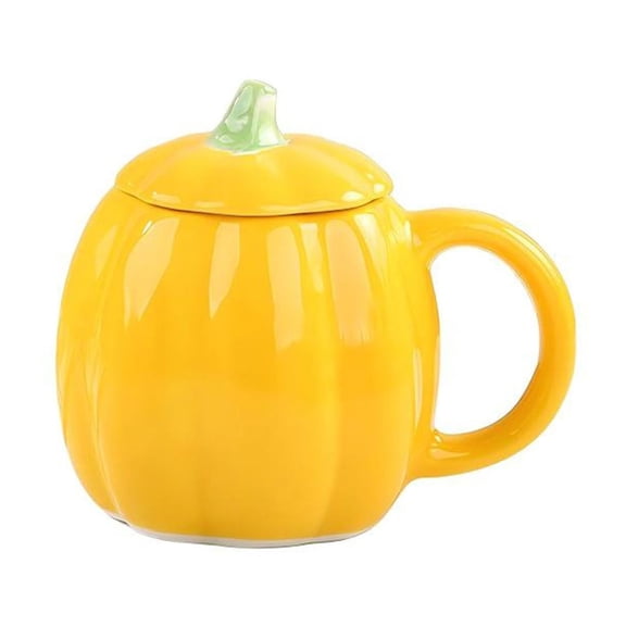 MOQIN Multi-Purpose Lidded Ceramic Pumpkin Mug, 5 Color Options for Fall & Halloween, Coffee Cup for Hot Beverages, Soup Mug with Lid, Cute Thanksgiving Kitchen Decor, Gift Idea, Dishwasher Safe