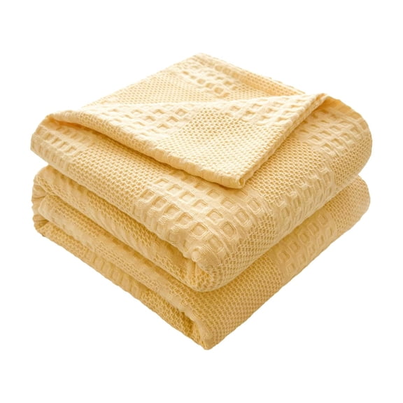MOQIN Multipurpose Blanket,100% Cotton Prewashed Waffle Weave Blanket Queen Size 70.9x78.7 inches,Soft & Breathable, Ideal for All Seasons - Perfect Blanket Layer for Couch Bed Sofa