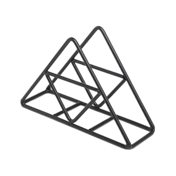 MOQIN Napkin Holder for Table,Metal Wire Triangle Shape & Wooden Paper Towel Holder,Simple Design Metal Napkin Holders Upright Decorative Napkins Holder for Home Kitchen Table,Table Decor