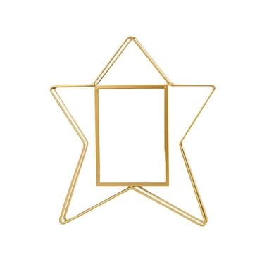 MOQIN Photo Frame, Star Shape Vertical Photo Frame Golden Vintage Picture Frame Decorative Photo Frames Picture Display Frame Ideal for Wedding Valentines Day Housewarming Gifts