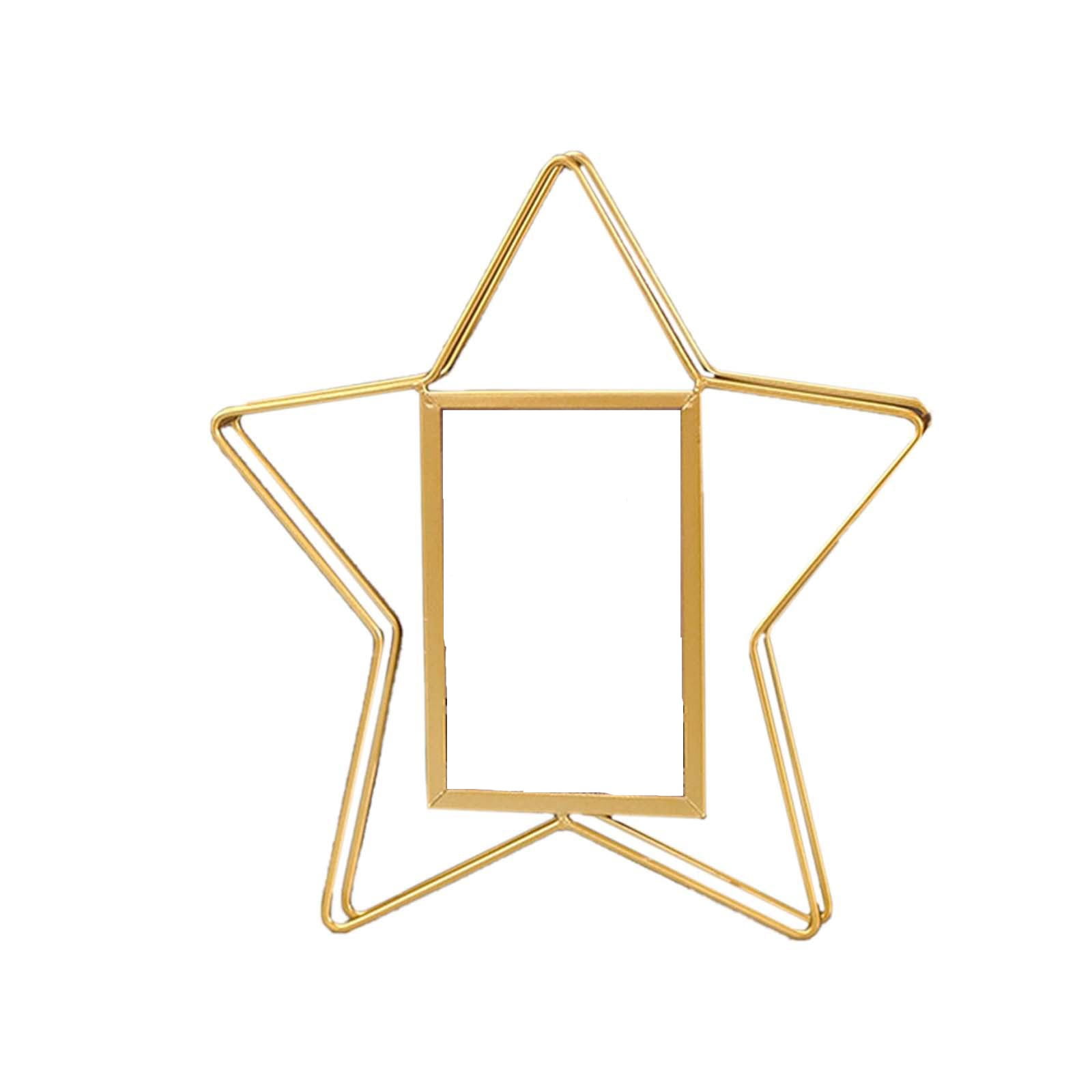 MOQIN Photo Frame, Star Shape Vertical Photo Frame Golden Vintage ...