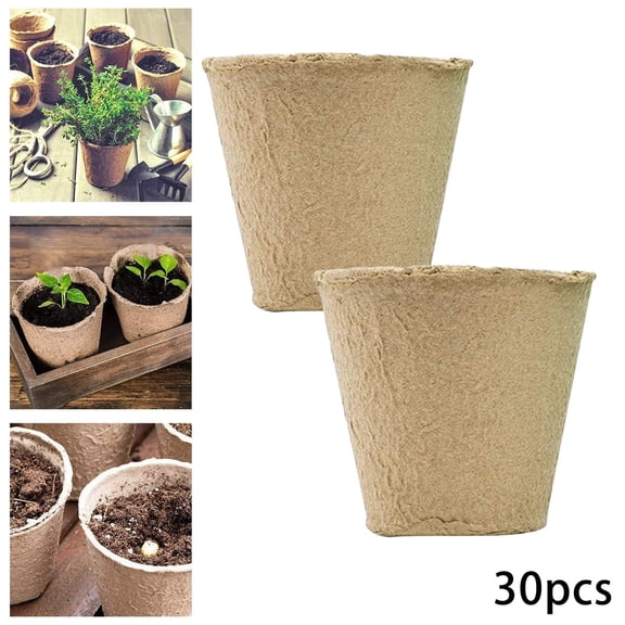 MOQIN Planter Nursery Pots, 30 Packs Peat Pots Plant Starters for Seedling, Biodegradable Herb Seed Starter Pots Kits, Garden Germination Nursery Pot