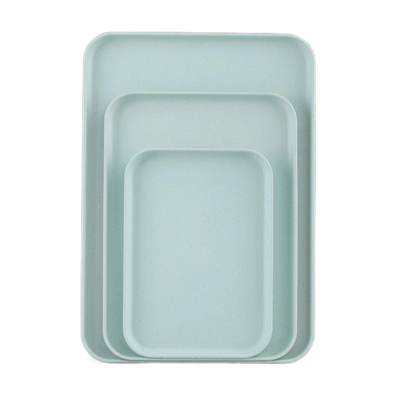 MOQIN Plastic Fast Food Trays Bulk Colorful Cafeteria Food Trays Rectangular Serving Trays