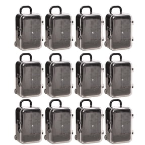 MOQIN Plastic Mini Suitcase Tiny Travel Box, 12 Pack Mini Suitcase Boxes Plastic Candy Box Small Reception Gift Box Travel Case for Wedding Party Decoration