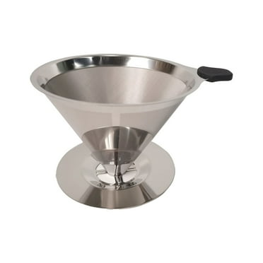 MOQIN Pour Over Coffee Dripper, Slow Drip Paperless Coffee Filter, Pour Over Coffee Maker for 1-2Cups Brew, Double Mesh Design of Manual Reusable Cone Filter