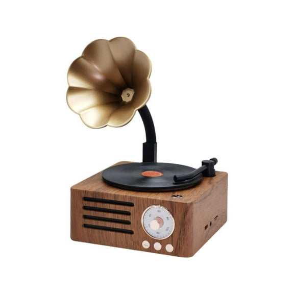 MOQIN Retro Record Player Shaped Bluetooth Speaker Vintage Record Player with Bluetooth Output Retro Record Player Turntable Bluetooth Speaker Portable Wireless Speaker Vintage Music