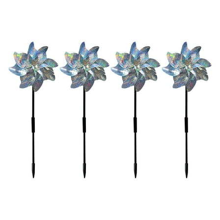 MOQIN Sparkly Rainbow Pinwheels, Reflective Wind Spinner for Yard and Garden with Stakes, Decor Windmill to for Lawn and Patio 21 in