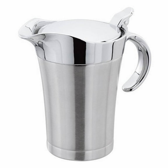 MOQIN Stainless-Steel Double Insulated Gravy Boat - Sauce Jug with Hinged Lid, Ideal for Gravy or Cream at Thanksgiving, Gravy Pitcher - 750ML/26 OZ