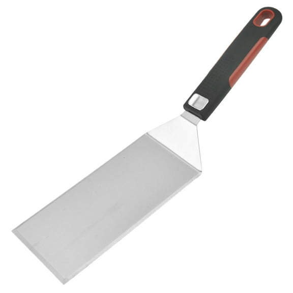 MOQIN Stainless Steel Griddle Hamburger Spatula with Strong Wooden Handle, Heavy Spatula Turner with Hook, Great for Pancake, Fish, Eggs, Burgers