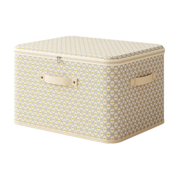 MOQIN Storage Bins with Zipper Lid Storage Boxes with Handles Foldable Non-woven Fabric Home Cubes Baskets Closet Clothes Organizer Containers,Storage Tote for Space Saving