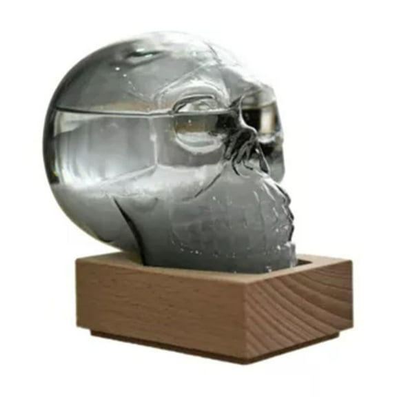 MOQIN Storm Glass Weather Predictor Bottle - 30ml Decorative Barometer with Wood Stand, Science Desk Ornament, Unique Home Office Gift, Crystal Climate Forecast Display, Halloween Decor