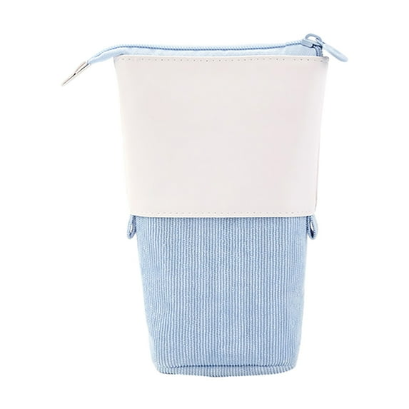 MOQIN Telescopic Pencil Bag Pen Holder Stationery Case, PU Corduroy Stand-up Retractable Transformer Bag Colorful Organizer, Great for Christmas Holiday Gift