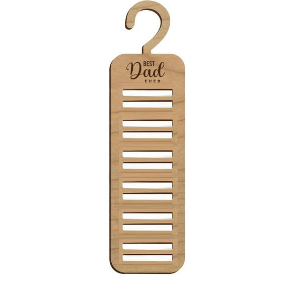 MOQIN Tie Rack for Closet, Wooden Necktie Organizer Storage Tie/Belt Hanger, Space Saving Ties Holder for Men Hanging 9 Ties, Father's Day Gift