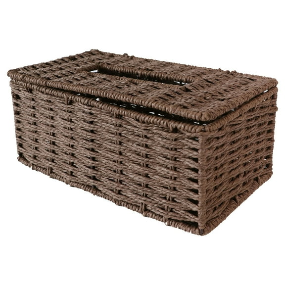 MOQIN Tissue Box Holder, Tissue Box Cover Rectangular, Rattan Wicker Rectangle Tissues Box Cover, Boho Decorative Woven Facial Tissue Holder on Table