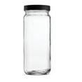 MOQIN Travel Glass Drinking Bottle Jar 16 Ounce Plastic Airtight Lids