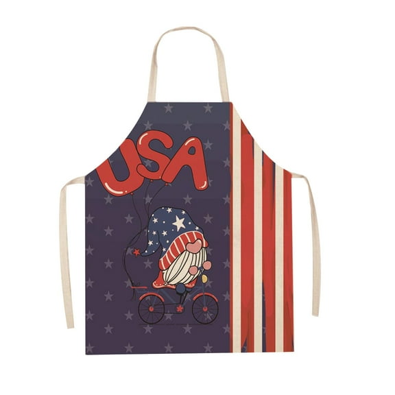 MOQIN USA Flag Vertical Kitchen Bib Apron United State of American Flag Country Symbol Design Suitable Gifts for Home Kitchen Cooking Waitress Chef Grill Bistro Baking BBQ Cobbler Apron