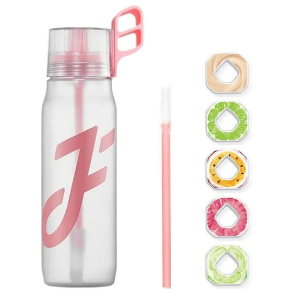 MOQIN Upgrade Air Scented Up Water Bottle, Scent Water Bottle(22 oz/650 ml) with Straw & 5 Fruit Flavour Pods, No Calories, Sugar-Free And Suitable For Carbonation,for School, Sports, Gym