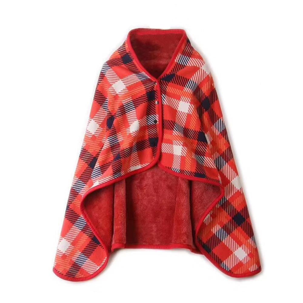 Plaid Multi-functional shawl blanket office blanket