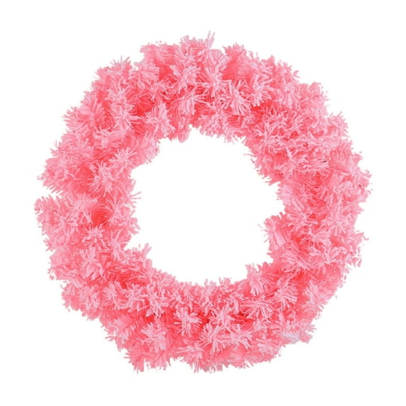 MOQIN White Canadian Pine Artificial Christmas Wreath, White Pink Spruce Artificial Christmas Wreath, Unlit - Faux Spruce Christmas Wreath - Seasonal Indoor Home Decor
