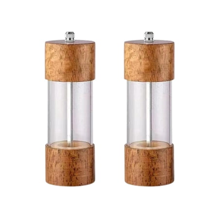 MOQIN Wooden Salt and Pepper Grinder Set:Pepper Grinder Manual,Wooden Shakers with Adjustable Ceramic Core-Salt Grinder and Pepper Mill -8.5"/6.5"-Pack of 2