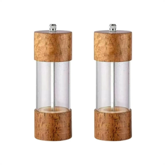 MOQIN Wooden Salt and Pepper Grinder Set:Pepper Grinder Manual,Wooden Shakers with Adjustable Ceramic Core-Salt Grinder and Pepper Mill -8.5"/6.5"-Pack of 2