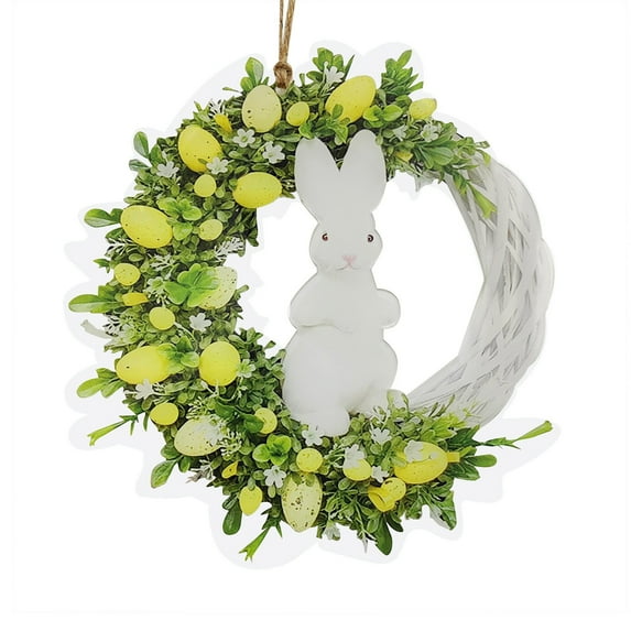 MOQIN Wreath for Front Door, Porch, Window Easter Decoration Bunny Hanging Sign Decoration Easter Hanging Sign Home Decoration Props Gifts