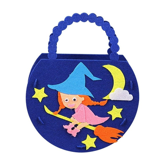 MOQIN 𝐇alloween Pumpkin Candy Bags for Kids, Trick or Treat, Non-Woven Pumpkin Buckets, DIY Kids Craft Kit for Indoor Outdoor Easter Crafts for Kids Ages 3 5