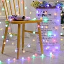 MOQLOM  Ball Fairy String Lights, 32.8ft 80 LED Waterproof String Lights Outdoor for Garden Camping Patio Battery(Colored)